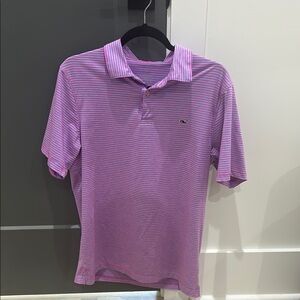 Men's Pink Striped Polo Shirt by Vineyard Vines